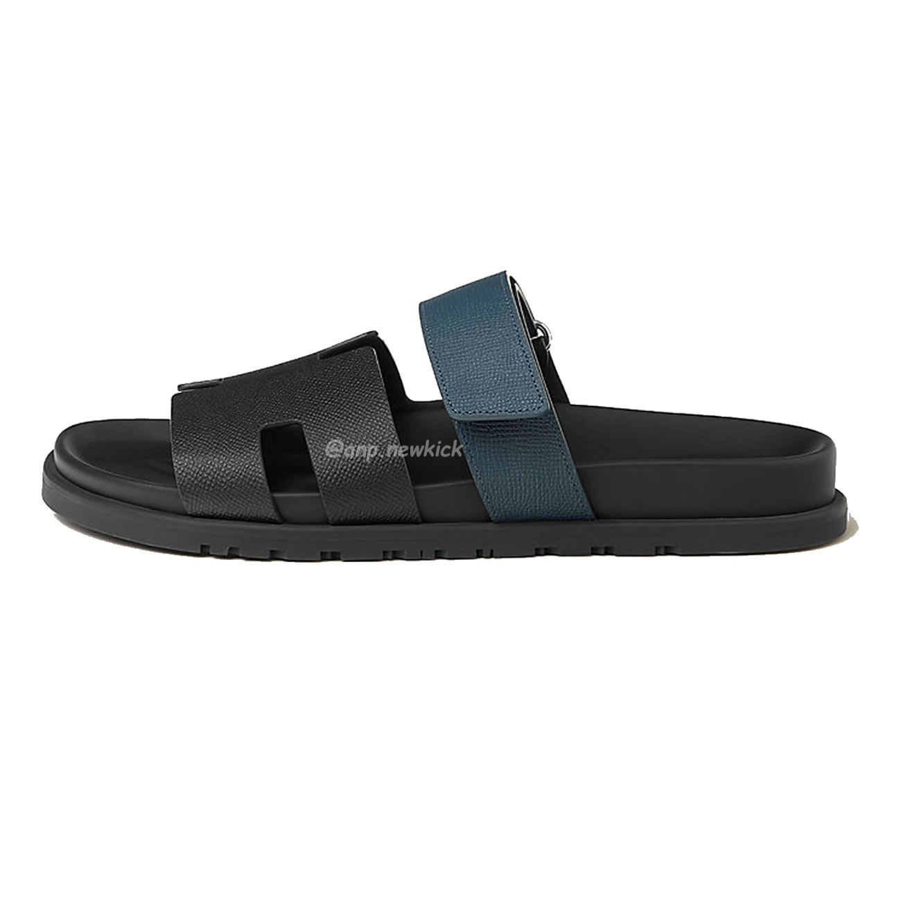 Hermes Chypre Sandal Noir Bleu Celeste (1) - newkick.app